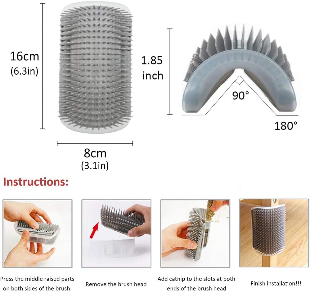 YUIP 2 Pack Cat Wall Brush, Cat Self Corner Groomer - Image 5