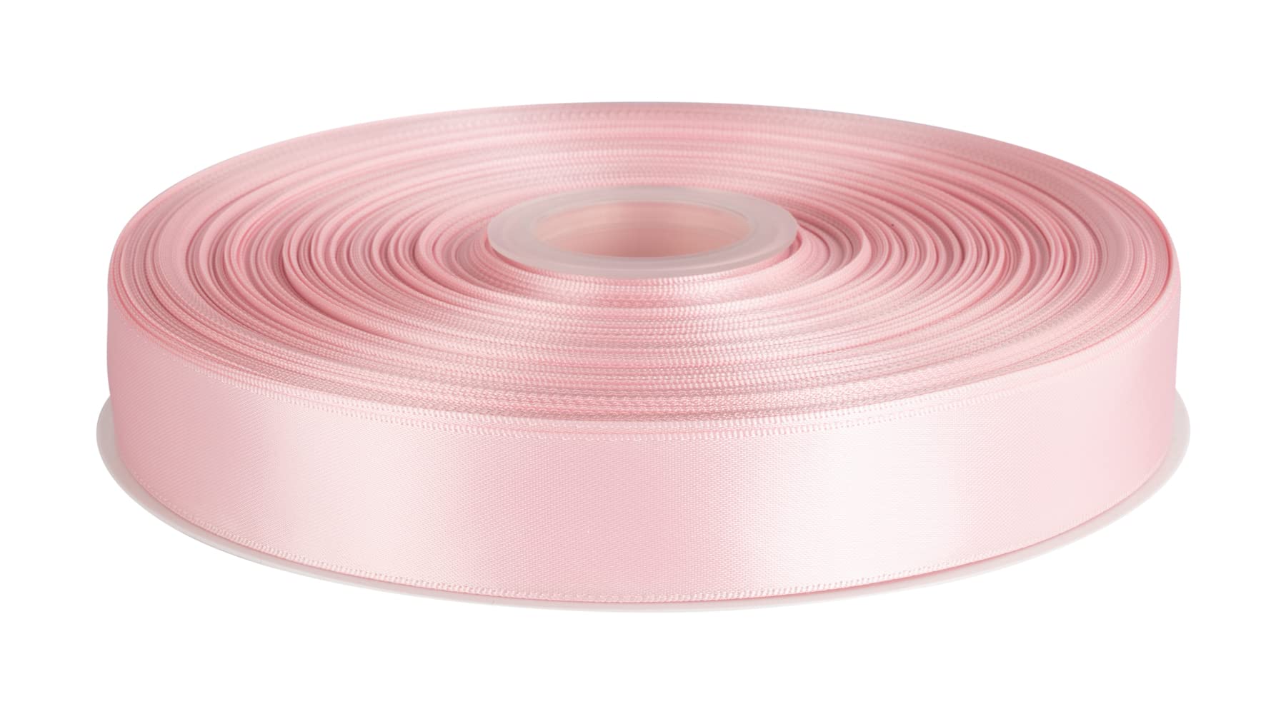 Double Faced Satin Ribbon, 25mm X 91M, Solid Polyester Ribbon for Gift Wrapping, Crafts, Wedding Party Ceremony Decoration, Floral Arrangement, Sewing (Lt. Pink)