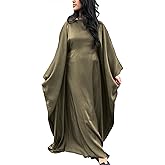 ODIZLI Abaya Dress for Women Muslim Ramadan Long Sleeve Sparkle Glossy Maxi Dress Kaftan Dubai Islamic Dresses
