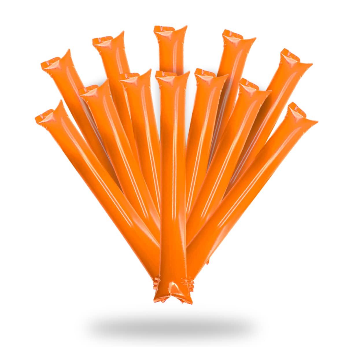FUN FAN LINE - Pack 10 Reusable Inflatable Clapping Sticks | Loud Thunder Sticks for Parties Football and Events | Sports and Celebrations Party Favors | Bam Bam Noisemakers (Orange)