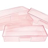 Suseniii Plastic Nail Storage Manicure Tool Box, 4PCS Storage Personal Box Nail Implement Storage Box Organizer Case Box for Nail Art Pedicure Supply (Pink-4pcs, Large)