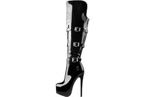 Richealnana Women's Platform Lace Up Side Zipper Over the Knee High Boots