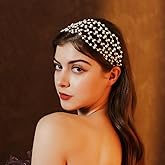 EMZhole Bride Wedding Pearl Hair Mesh Gold Hair Piece Jewelry Bead Headpiece Handmade Bridal Wedding Hair Accessories for Women and Girls