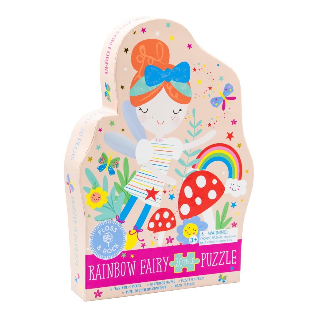 Floss Rock 42P6331 Rainbow Fairy Shaped Jigsaw with Shaped Box, 20 Piece Set