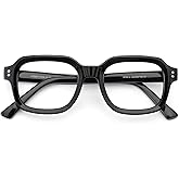 JFXQDR Blue Light Blocking Glasses for Women Men, Retro Square Frame Computer Gaming Eyeglasses Anti Glare & UV400 RF6214 (Black)