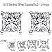 Square Earrings Womens Square Earrings Princess Cut Square Cubic Zirconia Stud Earrings Mens Square Earrings Sterling Silver Square Diamond Earrings 6mm CZ Princess Cut Square Stud Earrings