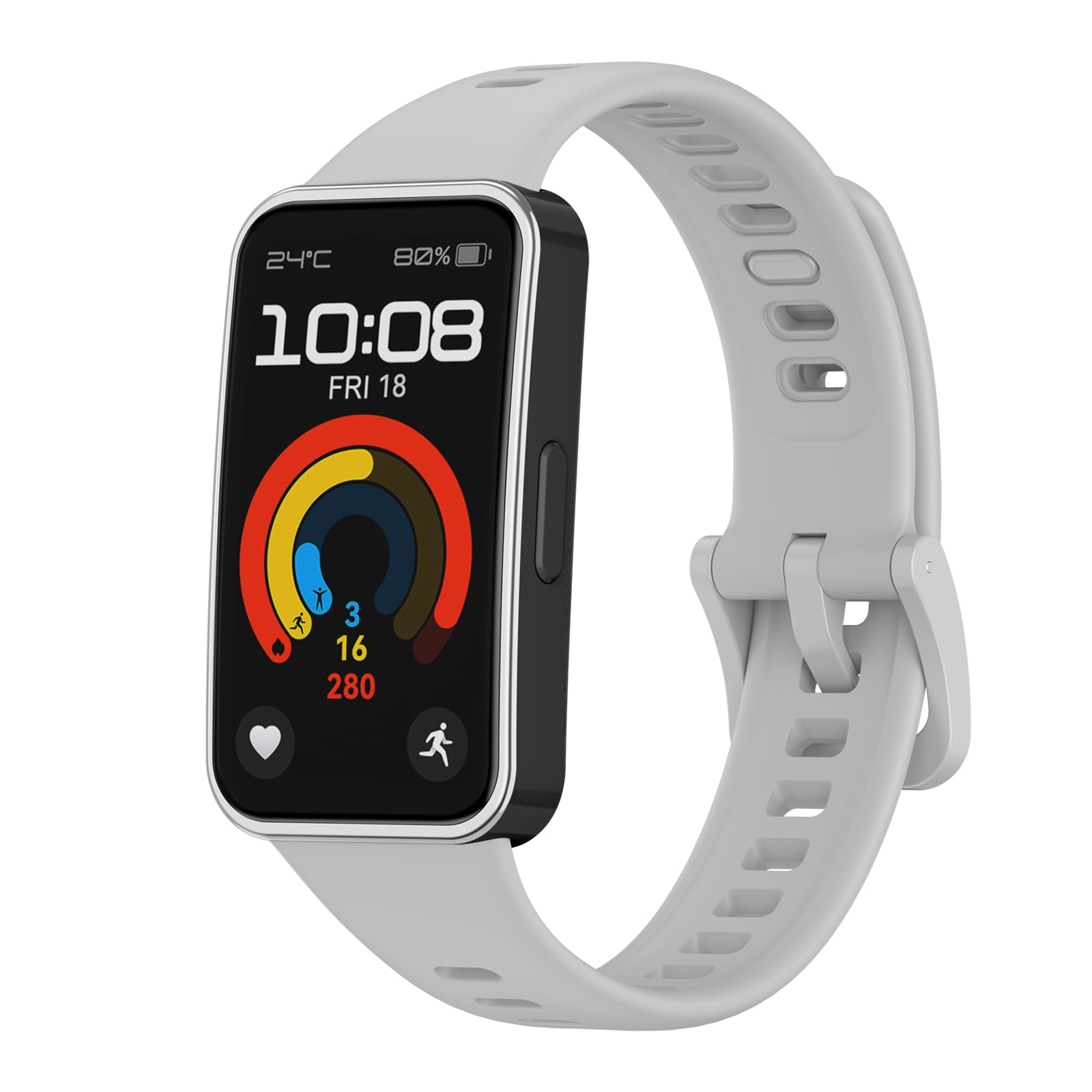 Mugust Strap Compatible for Huawe i Band 8 /Huawe i Band 9 Strap Replacement Women Men, Soft Silicone Sport Accessory Wristband for Band 8/9 Smart Fitness Tracker (Gray)