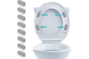 iFealClear 8 Pcs Universal Toilet Seat Bumpers for Bidet, Toilet Lid Rubber Bumpers for Changing Heights, Strong Adhesion Toilet Seat Bidet Buffer with 8 Extra Thickness Pads for Home, Hotel, Hospital