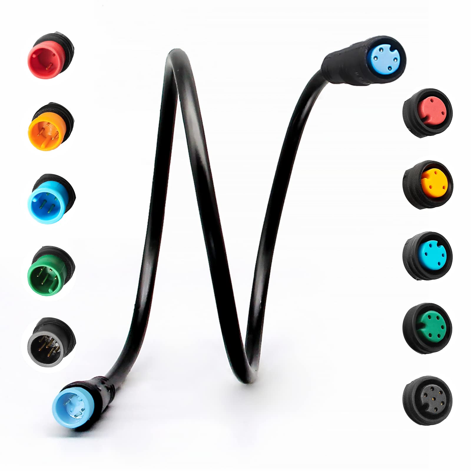 HUDAMZKY Ebike Extension Cable Julet 2Pin/3Pin/4Pin/5Pin/6Pin Waterproof Connector Female to Male DIY Electric Bicycle Brake Display Throttle Light Extension Signal Cable (4Pin Male-Female)