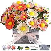 DIY Felt Flower Art Craft Kit, Daisy Bouquet Kit, Floral Gifts, Beginner Craft Kit, Arrange Pre-Cut Flowers and Foliage