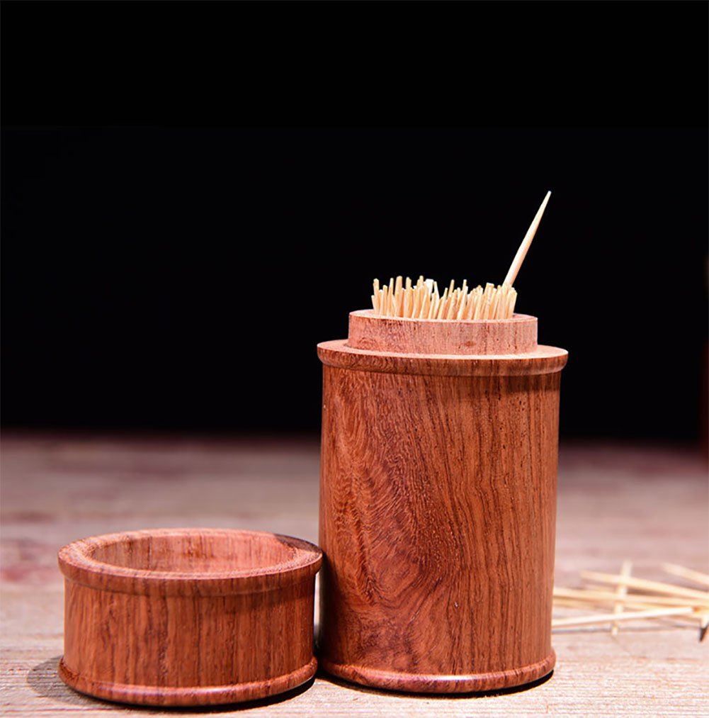 Wood Toothpick Holder Laos Red Rose Wooden Toothpick Pot Mahogany