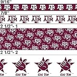 Offray College Sports Texas A&m Aggies Ribbon, 9/16