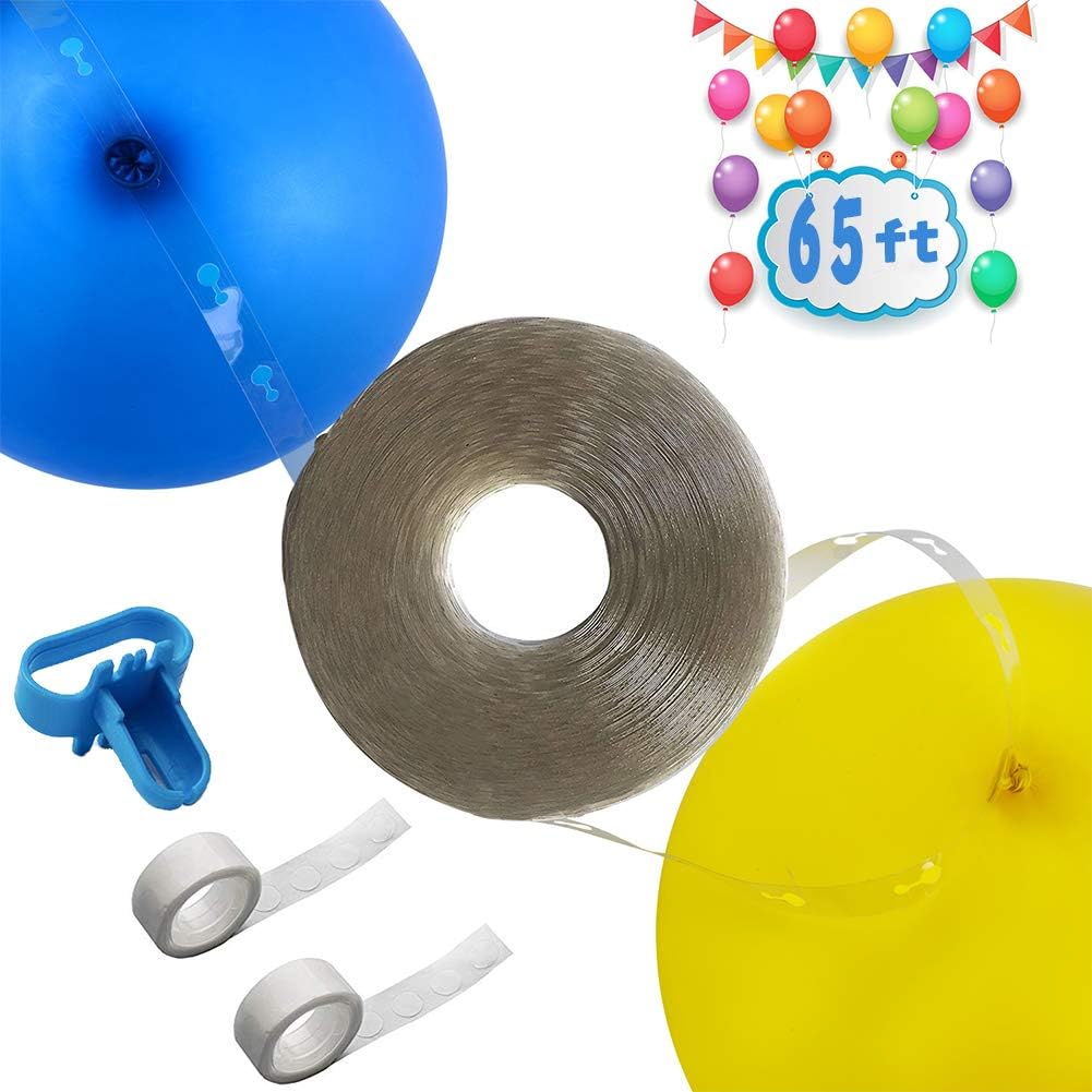 Long! 65ft Reusable Balloon Tape Strip, Balloon Arch Garland Decorating