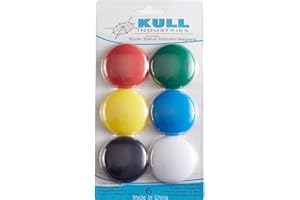 Multicolor Button Magnets - Kull Industries - Room Status Indicator Magnets for Hospitals, Exam Rooms, and Schools 6pc-10 Packs