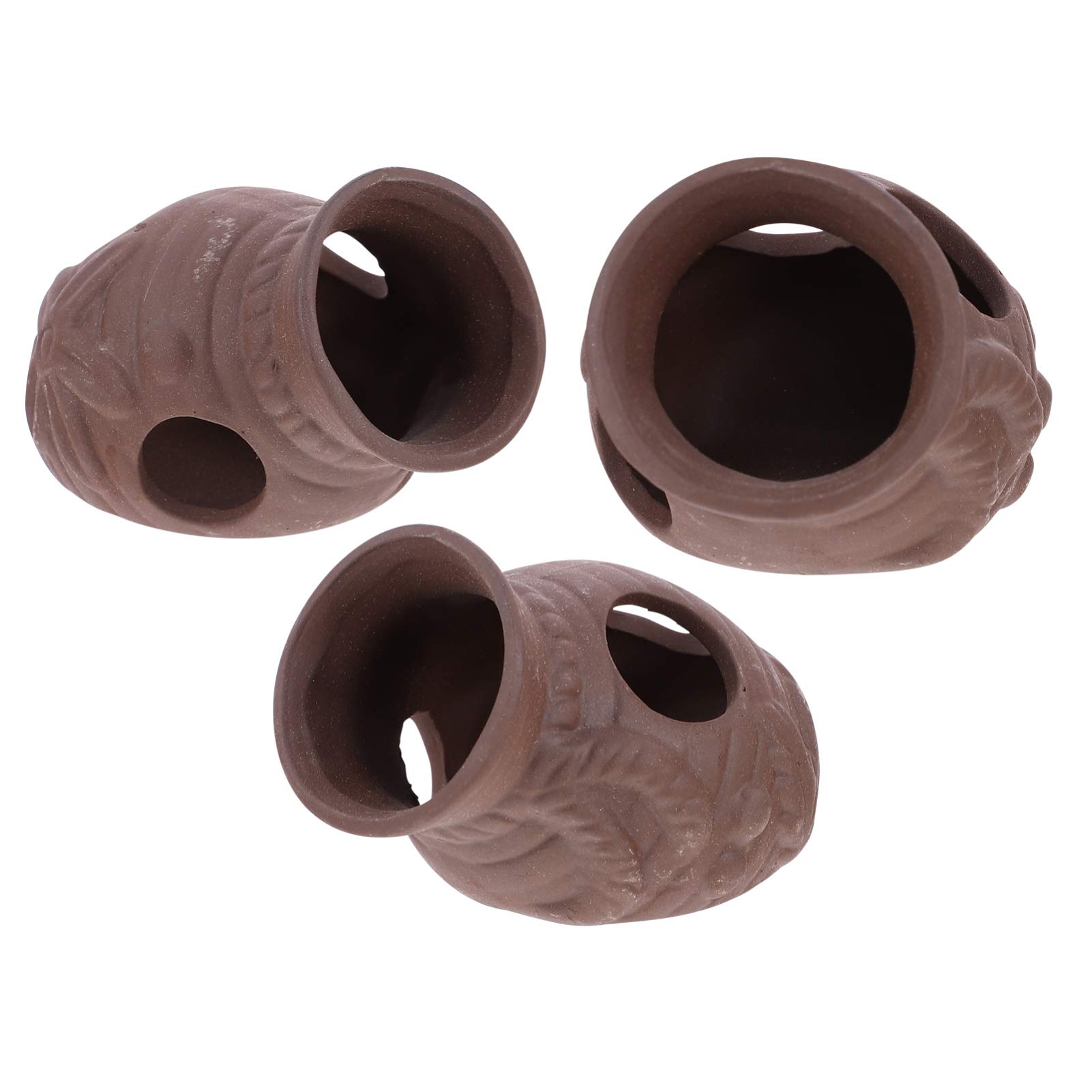 Balacoo 3PCS Aquarium Stone Fish Hideaway Ornament Cichlid Shrimp Breeding Hiding Cave Betta Cave Hideaway Tunnel Rock for Amano Shrimp Cichlid Bonsai Brown