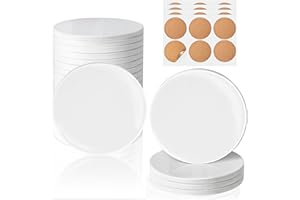 24 Pieces Sublimation Coasters, GOH DODD Glossy Ceramic Tiles Glazed Blanks with Cork for DIY Alcohol Ink Heat Transfer Painting Housewarming Gifts Wedding Arts Crafts School Education, Round, 4 Inch