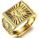 Men's Gold Ring 18K Gold Plated Luxurious Shiny DO NOT FADE 