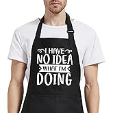 Yctsecha Funny Aprons for Men with Pockets, Mens Aprons for Cooking BBQ Chef, Grilling Gifts for Dad Birthday
