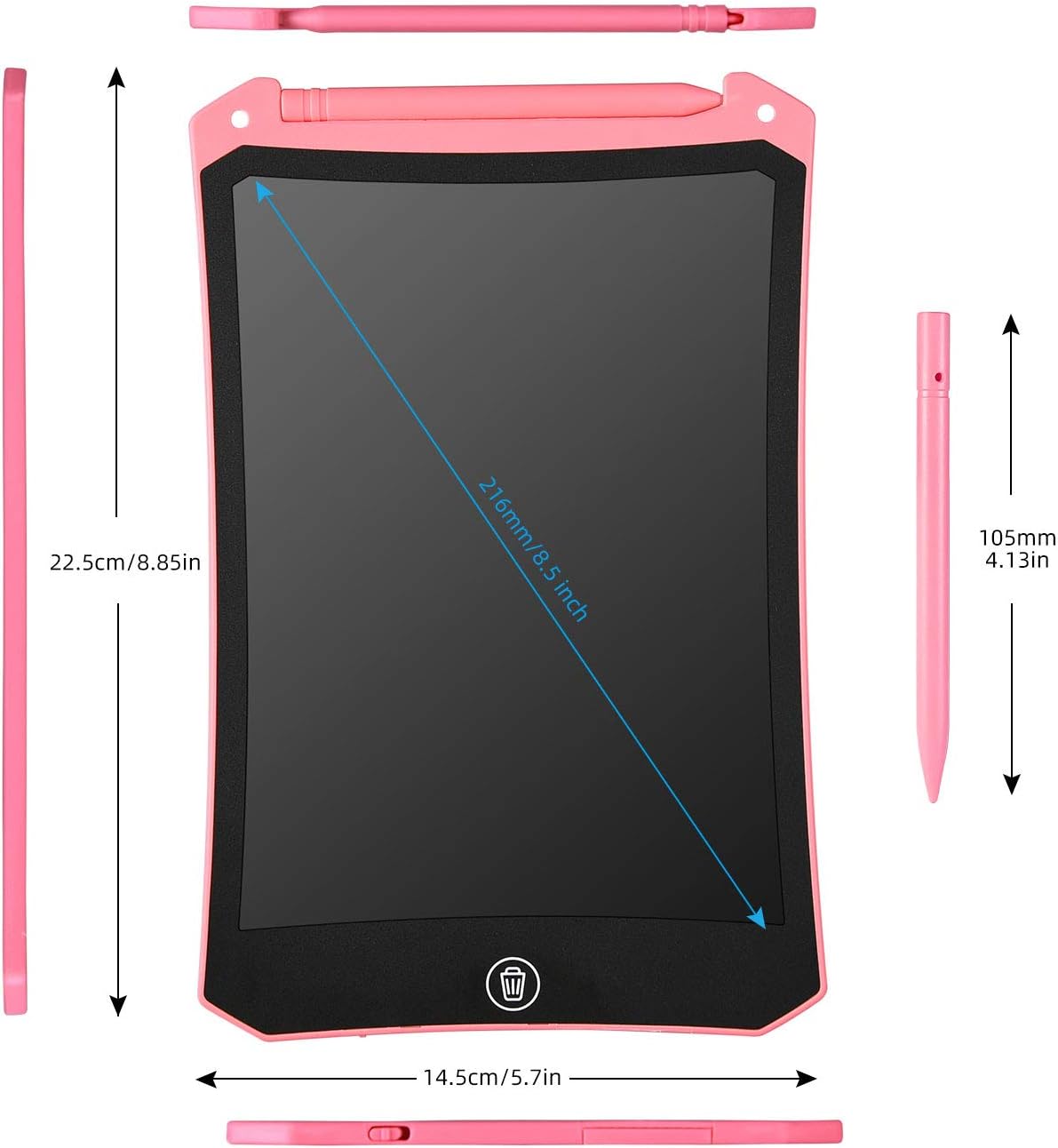 Newest LCD Writing Tablet, Electronic Digital Writing &Colorful Screen Doodle Board, Cimetech 8.5-Inch Handwriting Paper Drawing Tablet Gift for Kids and Adults at Home,School and Office (Pink): Computers & Accessories
