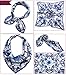 2 Packs Womens Silk Feeling Bandanas Satin Hair Head Scarf 27.5 * 27.5 Inch - Blue and White Porcelain