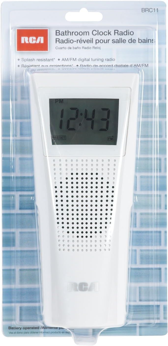 RCA BRC11 AM/FM Bathroom Clock Radio Amazon.ca Electronics