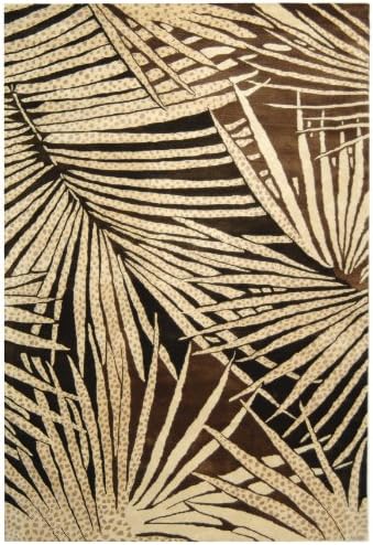 Safavieh Martha Stewart by Palms Wool/Viscose Rug 3'9" x 5'9" Non Slip, Handmade 4' x 6' Indoor Living Room Rectangle