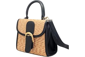 boshiho Retro Straw Woven Handbag Womens Small Cross Body Bag Shoulder Messenger Satchel