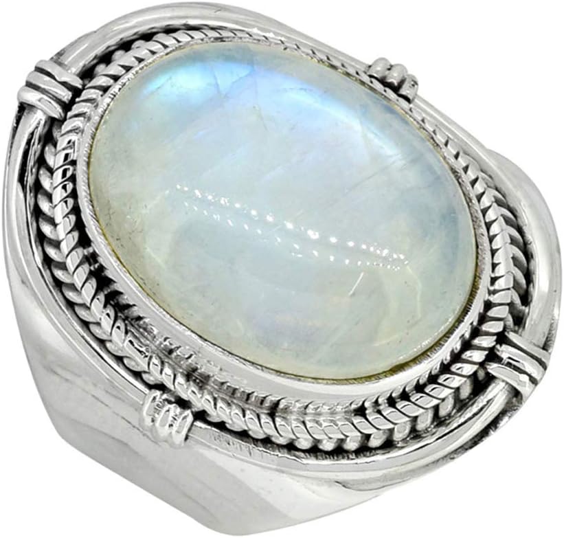 Moonstone Solid 925 Sterling Silver Ring
