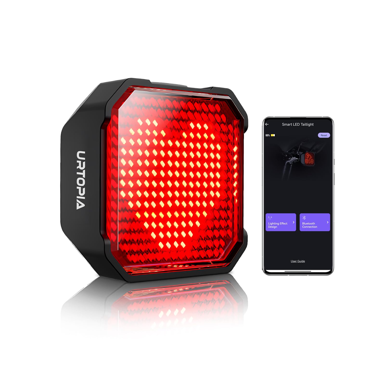 Photo 1 of Animated Bike Tail Light, Design Patterns via App, Cute Bike Light, Smart Bicycle Brake Light for Night Riding, Rechargeable, IP66 Waterproof, Gift for Kids and Cyclist