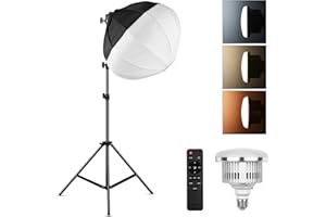 Photography Lantern Softbox Lighting Kit with Collapsible 85W LED Light Bulb 3000K-6500K Remote Control and 2M Metal Stand fo