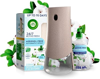 Air Wick 24/7 Active Fresh Automatic Air Freshener Kit Fresh Cotton 228ml