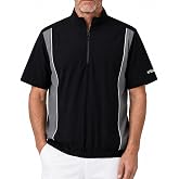 Kallspin Mens Short Sleeve Golf Windbreaker Cage Jacket Quarter Zip Pullover Lightweight Waterproof Athletic Top with Pockets