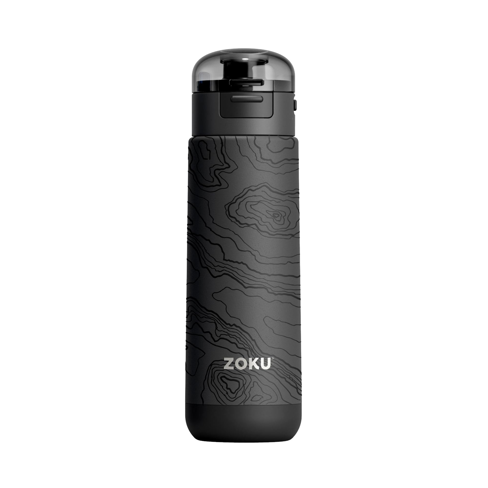 Zoku Stainless Steel Sports Bottle 500ml - Grey Graphics