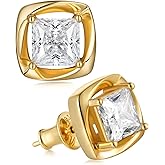 Color-D 2 carats Moissanite Princess/Pear/Teardrop/Oval Cut Stud Earrings for Women Men, Gold/White Gold Plated 925 Sterling Silver Studs, Christmas Mother's Day Valentine's Day Stud Earrings