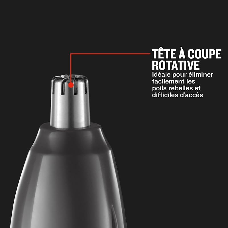 NE3850 Tondeuse-nez [antimicrobienne] série Nano (tête rotative double face, peigne à sourcils, nettoyage facile et rapide), l'emballage peut varier