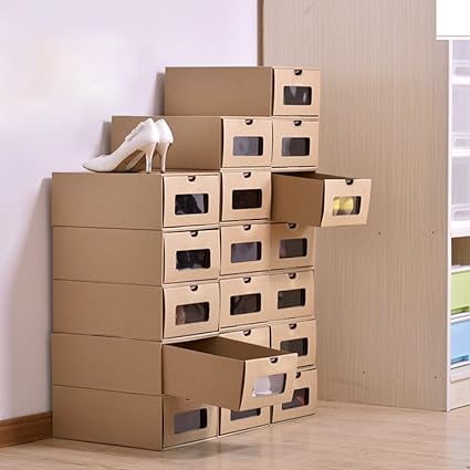 Tophomer Pack Of 10 Cardboard Storage Boxes With Drawer For Men