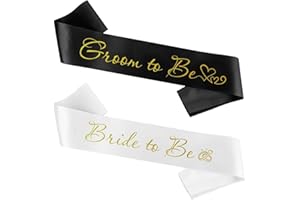Bride Sash White Groom To Be Sash Black Bridal Shower Band Set 2 Pcs Wedding Shower Decor Wedding Shower Decorations Engageme