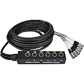 Seismic Audio SADROP-6x50 6 Channel Drop Snake Cable, 50-Feet Pro Audio Sub Snake