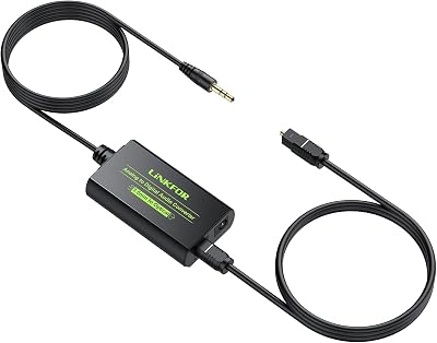 LiNKFOR 3.5mm to Optical Converter Digital SPDIF 2ch PCM 48kHz
