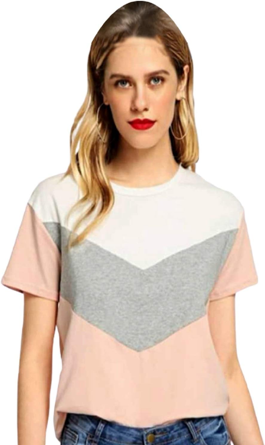 100% Cotton Multicolored Stylish Round Neck T-Shirt for Women/Girls