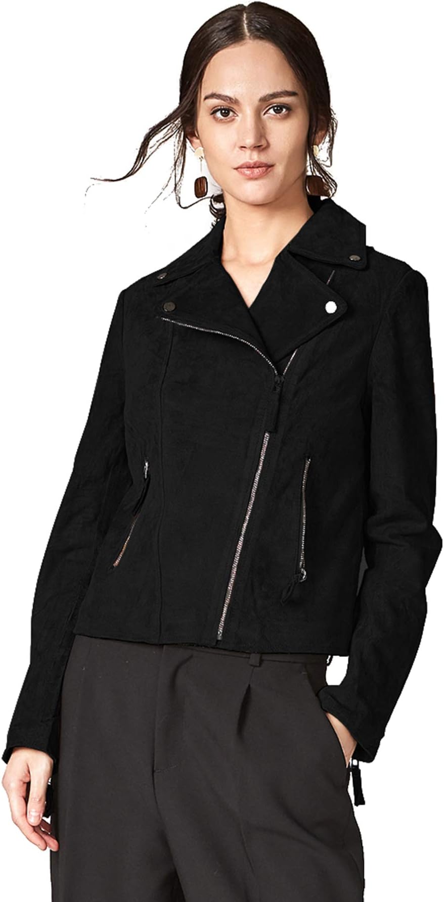 Women's Genuine Leather Jacket Real Motorcycle Biker Coat