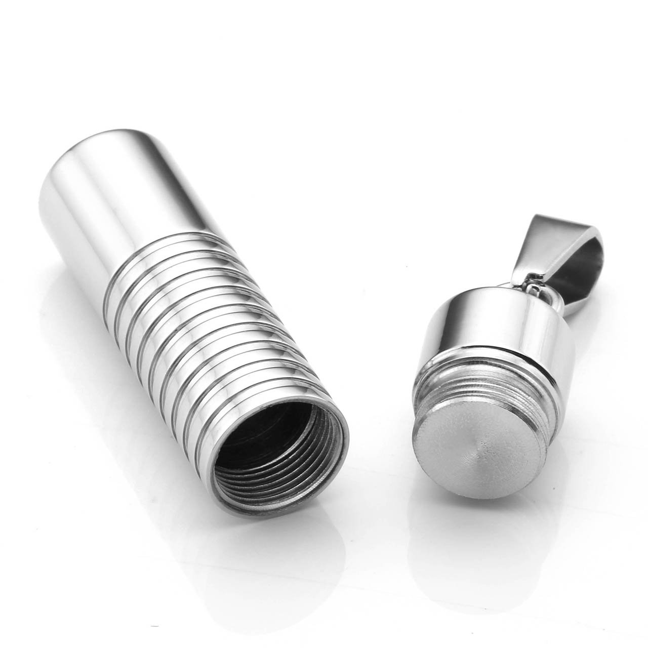 Zysta Stainless Steel Cylinder Container Memorial Keepsake Ashes Urn Pendant Necklace +24 Inches Chain+Funnel Kit+Gift Box, Cremation Jewelry