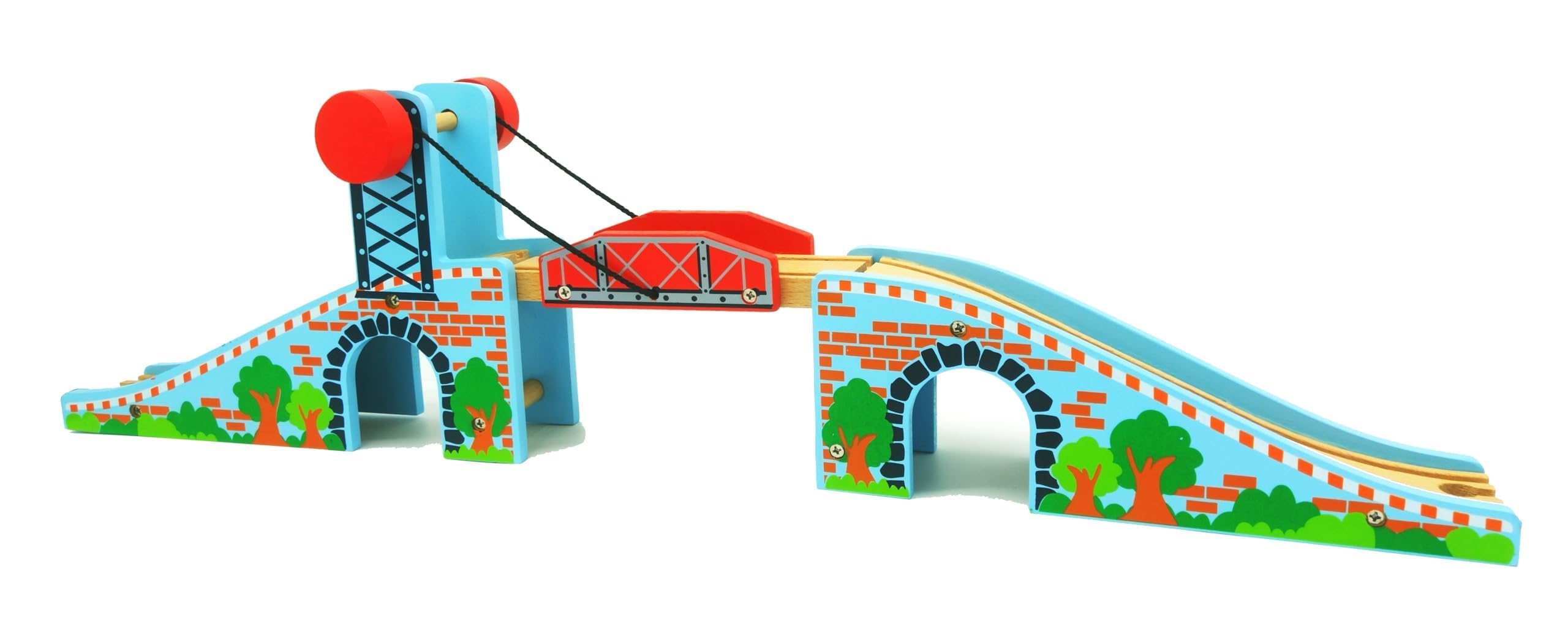 Z MAYABBO Wooden Train Tracks Accessories Wood Train Lifting Bridge for Railroad Tracks fits for All Railway Tracks