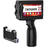 TIKTONER Handheld Inkjet Printer Printing Height 0.08-0.5Inch Handheld Printer Gun for Batch Code Date Time Lot Number Print on Many Materials, Inkjet Coder with 42ml Black Fast Dry Ink Cartridge