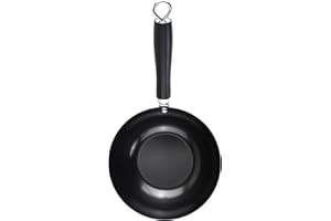 GoodCook Everyday Nonstick Wok, 8-Inch, Black, Carbon Steel Small Wok, High Wall Construction, Flat Base, Ergonomic Flame Gua