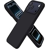 ORNARTO Compatible with iPhone 17 Pro Max Case 6.9", Slim Liquid Silicone 3 Layers Soft Gel Rubber Shockproof Protective Cover with Anti-Scratch Microfiber Lining-Black
