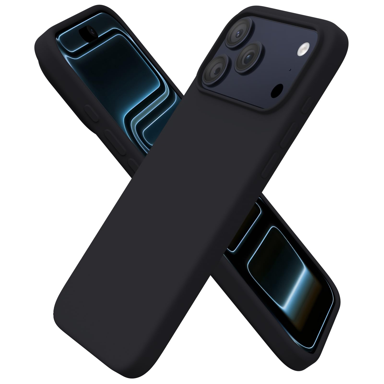 ORNARTO for iPhone 17 Pro Max Case, Liquid Silicone, Black