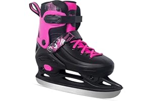 Nattork Ice Skates 4 Sizes Adjustable for Kids Boys Girls, Fun Beginner Ice Skating for Outdoor, Soft and Comfortable Hard Protection for Children Youths Teen
