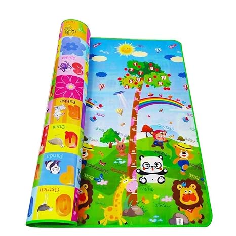 Figment Double Side Waterproof Anti Skid Baby Crawling Play Floor Mat for Kids (Large, 120 x 180 cm, Multicolour)