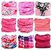 KALILY 9PCS Headband Bandana - Versatile Sports & Casual Headwear -Multifunctional Seamless Neck Gaiter, Headwrap, Balaclava, Helmet Liner, Face Mask for Camping, Running, Cycling, Fishing etc